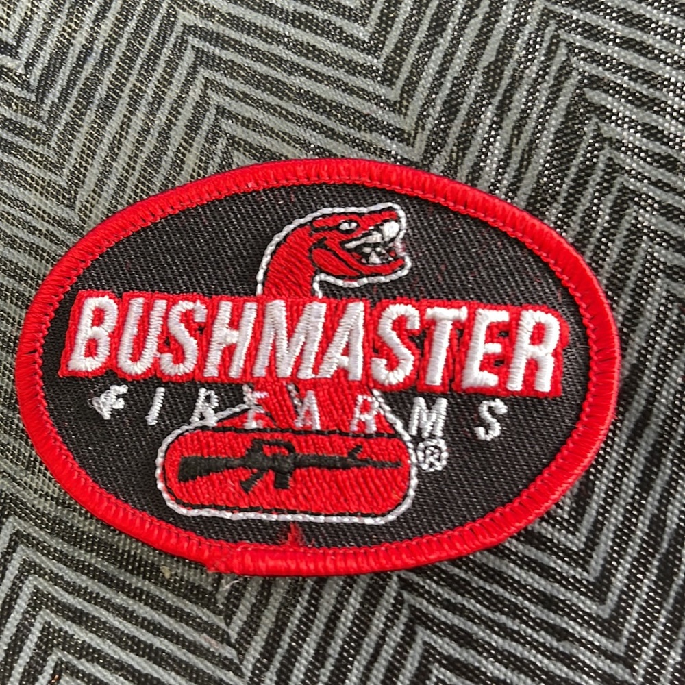 5 for $20 IRON ON BUSHMASTER FIREARMS PATCH